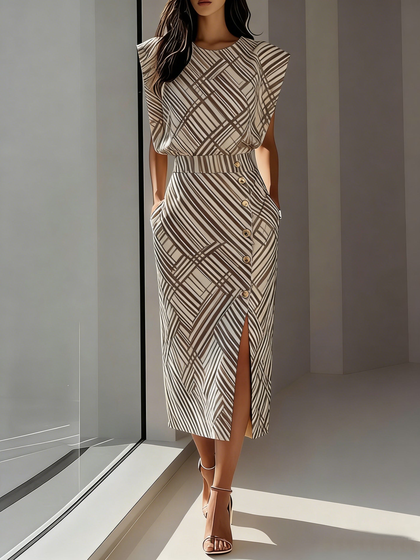 Amailia | Midi Dress with Side Slit
