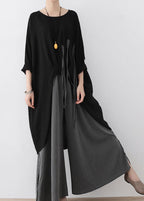 2025 autumn wide leg pants super loose linen pants casual elastic waist oversized