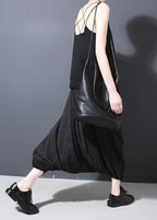 2025 summer new black silk crop pants loose women lantern pants