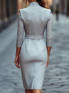 Camille™ | Black Belted Sheath Dress