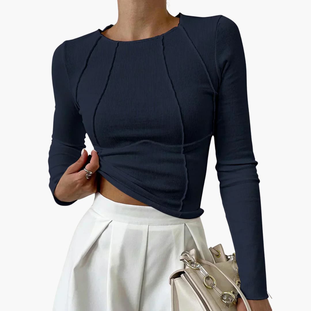 Carmina – Long Sleeve Top with Sculptural Seams