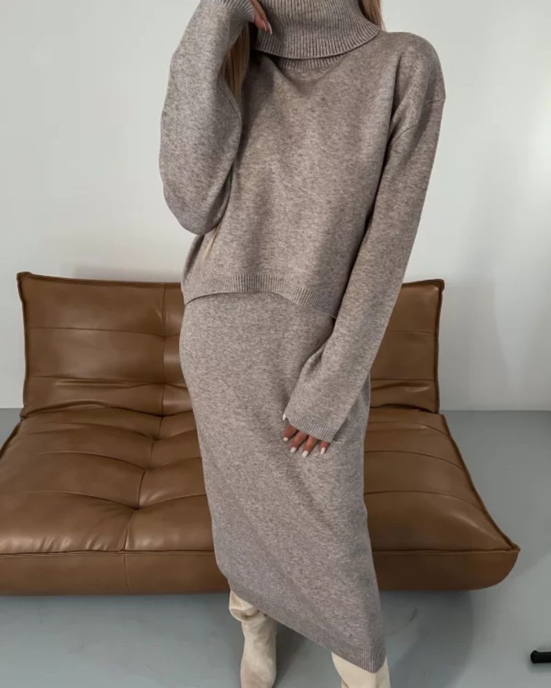 Darla™ Elegant Knit Set | Coordinated Knit Dress and Top