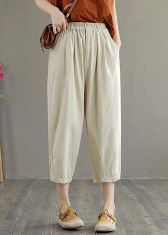 Beautiful Green Cotton Loose Harem Summer Pants