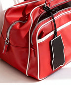 Casual Red Large Capacity Calf Leather Tote Bag