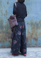Classy elastic waist shorts plus size clothing black prints Fashion Ideas wide leg Jeans