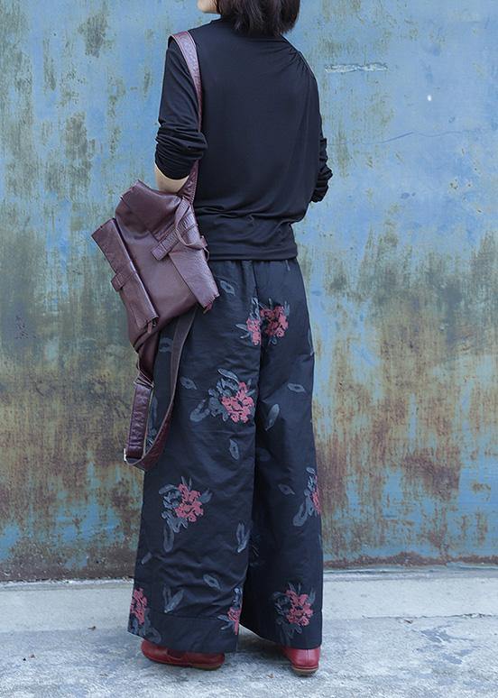 Classy elastic waist shorts plus size clothing black prints Fashion Ideas wide leg Jeans