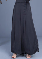 Diy Black Button Wide Leg Pants Summer
