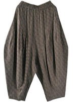 Elegant Grey High Waist Cotton Linen lantern  Pants Summer