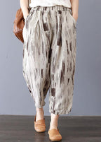Fine Khaki Pockets Harem Fall cotton blend Pants