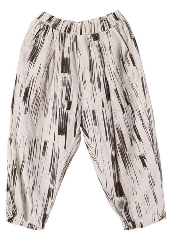 Fine Khaki Pockets Harem Fall cotton blend Pants
