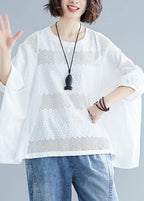 Italian o neck Batwing Sleeve clothes For Women Christmas Gifts white blouse