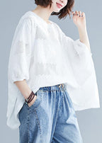 Italian o neck Batwing Sleeve clothes For Women Christmas Gifts white blouse