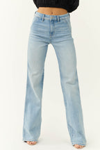 Elara | Flared Legs in Light Blue