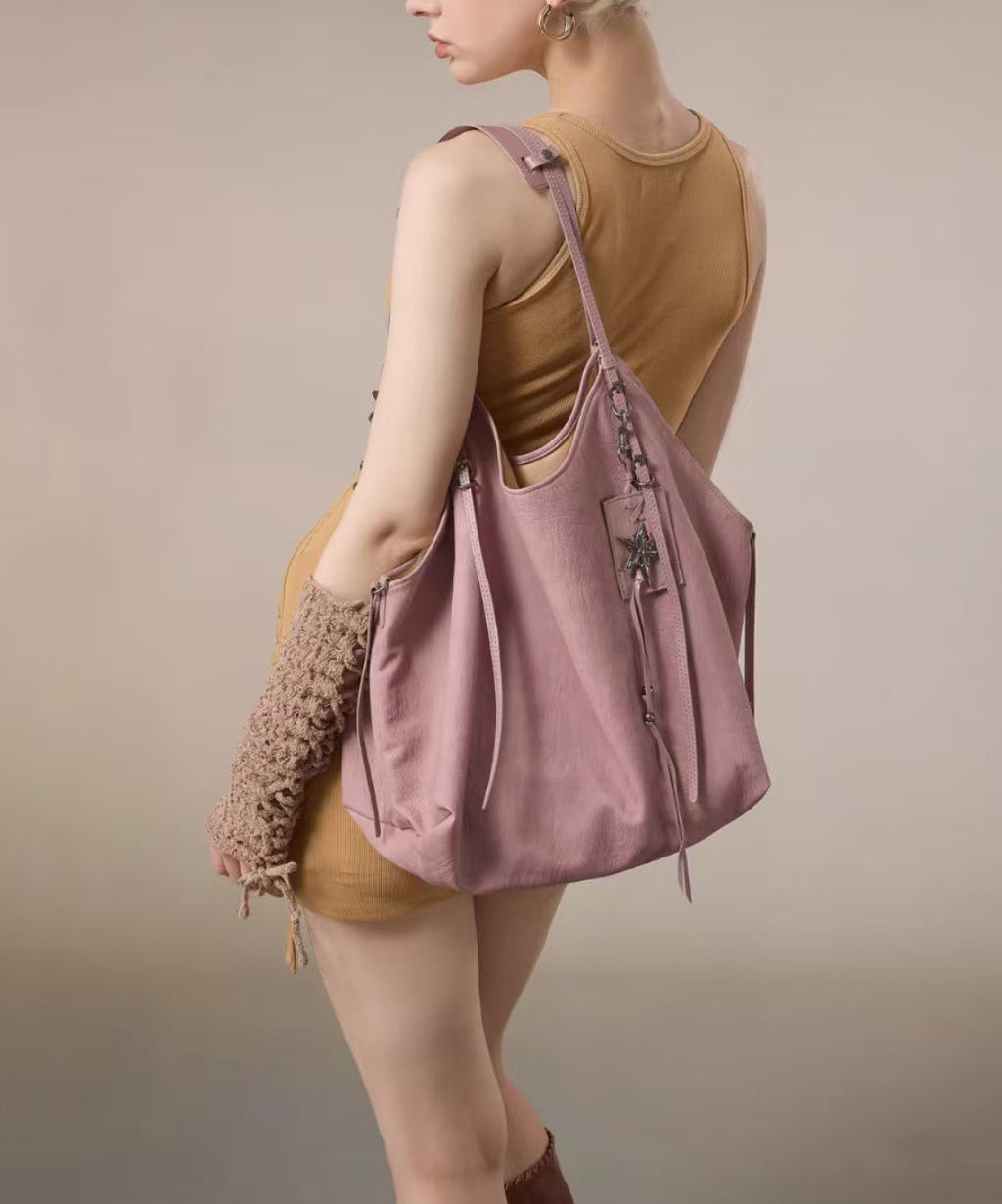 New Casual Brown Large Capacity Faux Leather Satchel Handbag