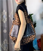 New Leopard Large Capacity Pockets Satchel Bag Handbag
