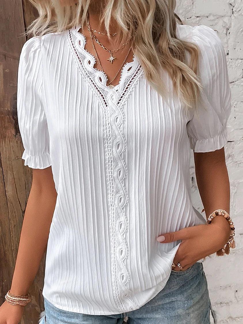 Elin – Playful Lace Blouse