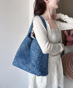 Original Design Blue Denim Large Capacity Shoulder Bag