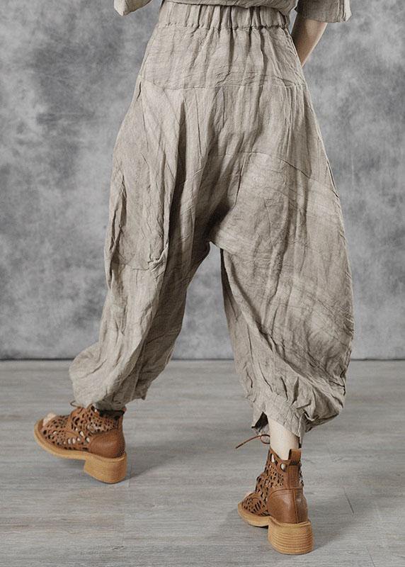 Plus Size Apricot Pockets Patchwork Fall Pants
