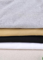 Style Black O-Neck low high design Cotton Summer Tees