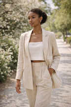 Zyvoria Linen Blazer & Trouser Set