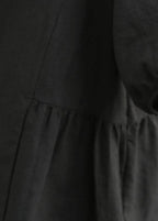 Unique Black Cinched Linen Summer Shirts