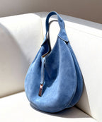Unique Blue Large Capacity Suede Shoulder Bag