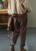 Unique Chocolate Pockets Cotton harem Pants Winter