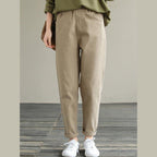 Unique Spring Chothes Plus Size Clothing Khaki Elastic Waist Jeans