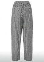 Women Stripe Elastic Waist Casual Loose Harem Pants