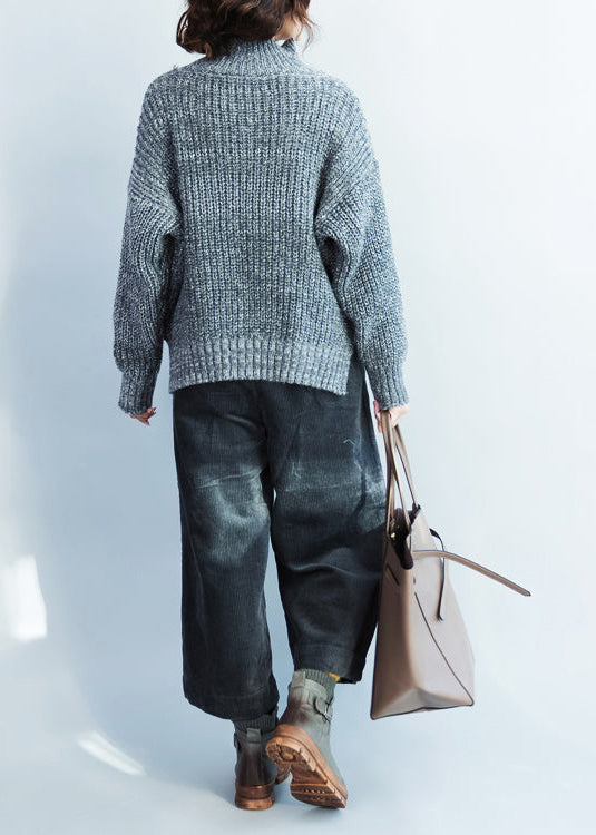 autumn dark blue casual corduroy pants vintage harem pants