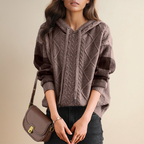 June | Emily | Cable Knit Hoodie Sweater