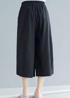 new black cotton casual pants skirts plus size elastic waist pants skirts