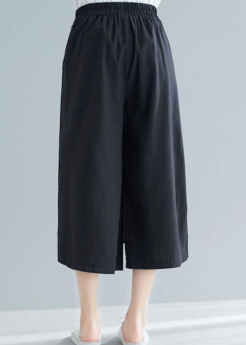 new black cotton casual pants skirts plus size elastic waist pants skirts