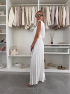 Evelyn™ Elegant 2-Piece Set | Flowing Top and Pleated Trousers