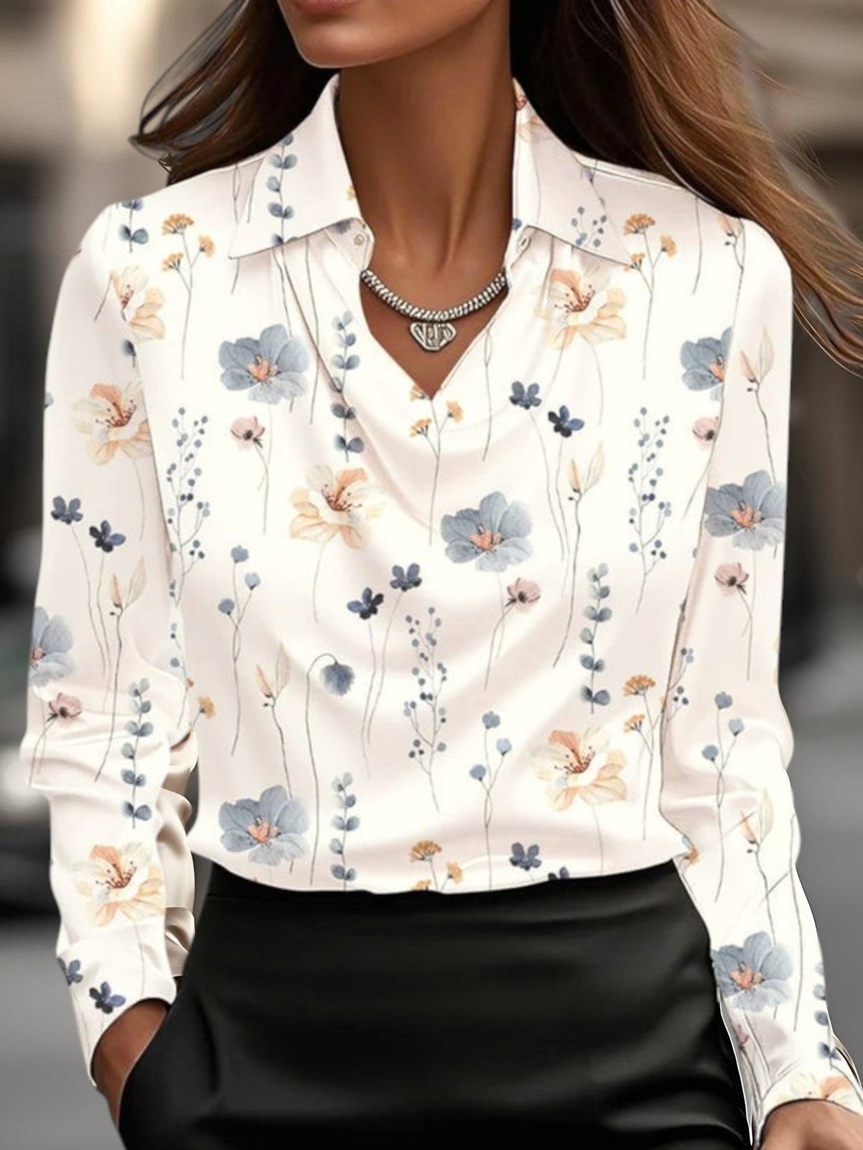 Rivelle – Blouse with Draped Collar